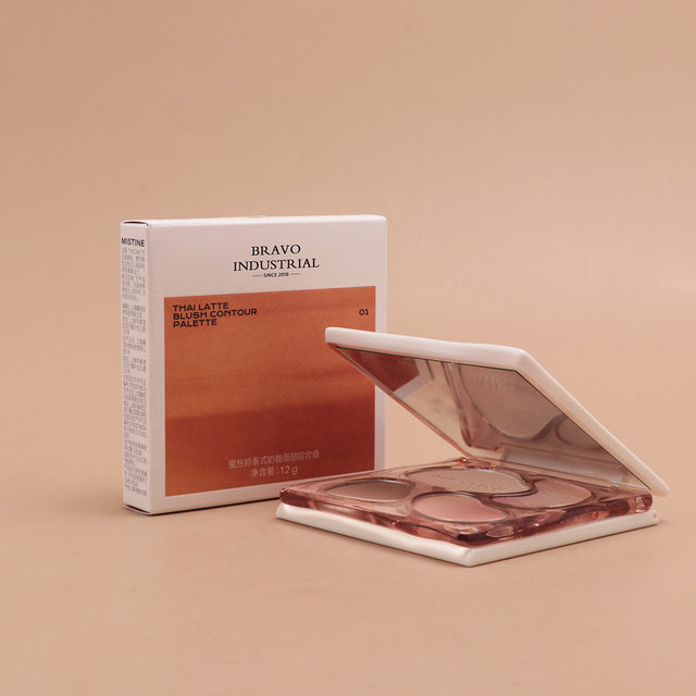 Bravo Packaging Full Customization Free Design Eco-Friendly Printed Foldable Box for Luxury Face Makeup Palette Packaging