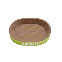 Planche à gratter pour chat litière pour chat tout-en-un Type de bol en papier ondulé bassin à griffes ovale résistant à l'usure planche à gratter pour chat