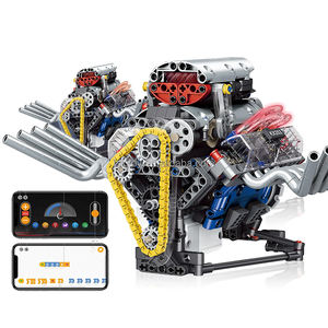 V8 엔진 빌딩 세트 665pcs 플라스틱 기계 빌딩 블록 장난감 파워 모터 모델 키트 - Product Image 2
