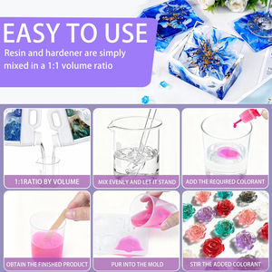 LEQU 35.2oz <b>Clear</b> Epoxy Resin AB Adhesive Crystal <b>Clear</b> for DIY Crafts Casting Coating - Product Image 2