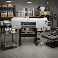 Nouvelle imprimante DTF 60 cm haute efficacité automatique avec doubles têtes d'impression I3200-A1, 8 m²/h pour l'impression de vêtements, destinée aux fabricants de tissus et aux usines