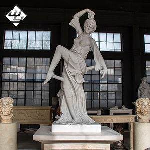 تمثال حجري كبير من الرخام الأبيض للديكور الخارجي، تمثال فاخر للإلهة النصر أثينا للحدائق - Product Image 6