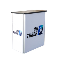 Table de comptoir pliable promotionnelle portable en aluminium durable et réutilisable pour les stands de salons professionnels, table d'exposition