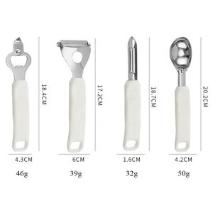 <b>Kitchen</b> Stainless Steel Garlic Press Pizza Wheel Cheese Knife Ice Cream Scoop Bottle Opener <b>Gadget</b> Set - Product Image 3
