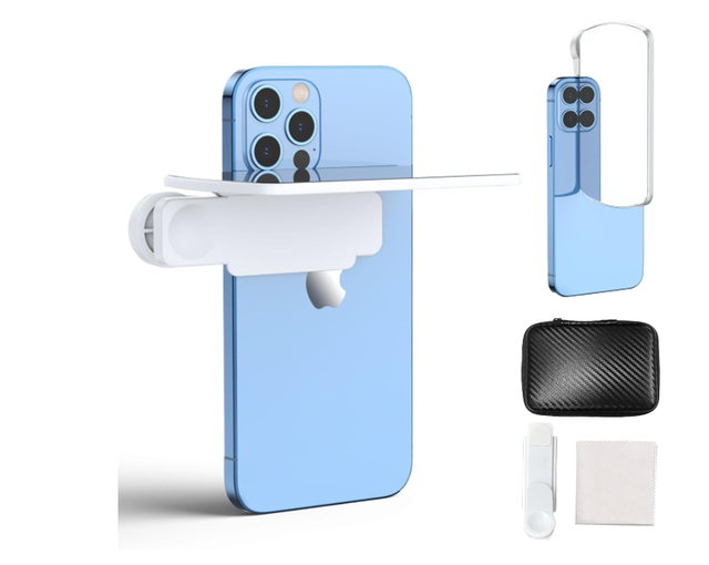 Universal Smartphone Reflection Mirror Clip Adjustable Angle Phone Photography Accessory Kit for Travel Landscape Picture Taking