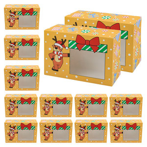 Custom White Foldable Rigid Cardboard <strong>Gift</strong> Box with PVC Window Recycled Materials for Pastries Christmas Candies Crisp <strong>Biscuits</strong> - Product Image 4