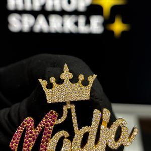 Collar con Colgante de Nombre Personalizado Estilo Hip Hop, Plata de Ley 925, Moissanita VVS, Chapado en Oro de 18K, para Hombre y Mujer - Product Image 2