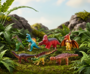 Giocattoli Dino, Set di 12 Figurine di Dinosauri in Plastica, Misure Medie e Piccole, Set di Animali per Bambini, Collezione di Giocattoli Classici - Product Image 2