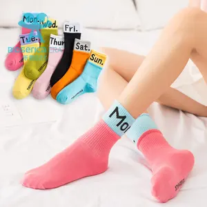 Bioserica dönemi hafta renkli çift katmanlı nervürlü yüksek tüp özel çoraplar renkli çorap kadın pamuk çorap