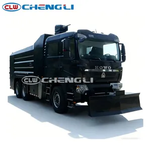 Camion-citerne Howo 25t spécial canon à eau 10,36 m³ 400 ch blindé avec charrue avant pour la lutte contre le terrorisme, prix usine - Product Image 3