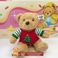 Teddy ISLAND, autorisation mondiale, ours en peluche doux, pull en tricot rouge à flocons de neige, logo personnalisé