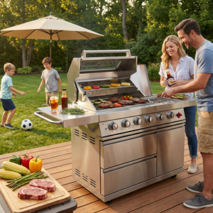 Vente Flash : Barbecue Modulaire de Luxe en Acier Inoxydable avec Fonction Fumoir, Allumage Électronique, Design Moderne et Pierre Culturelle Intégrée - Product Image 6