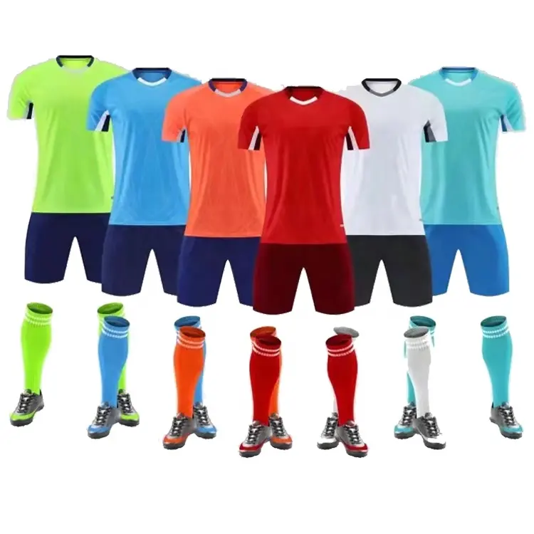 Camiseta de fútbol de tela transpirable al por mayor chándal de fútbol para adultos/hombres/niños/jóvenes