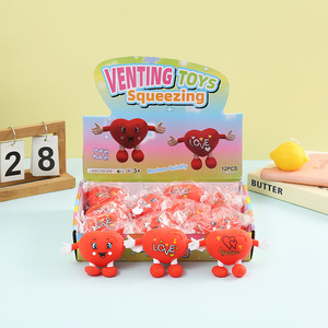 Vente en gros de jouets en argile souple TPR en forme de cœur rouge, ultra doux, réduisant la pression, jouets à presser, cadeaux, adaptés aux enfants, aux adultes et aux familles - Product Image 2