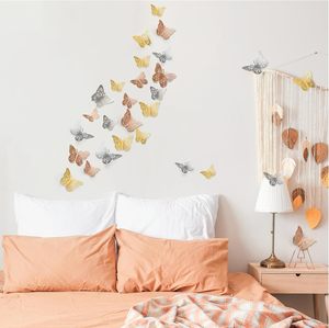 Décorations murales papillons dorés en gros, décorations 3D pour fêtes, loisirs créatifs et décoration de gâteaux - Product Image 2
