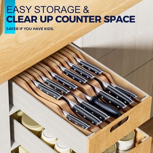 14 cái thép không gỉ dao nhà bếp thiết lập với ABS xử lý 3-8 inch cao cấp sắc nét đầu bếp trái cây tiện ích Santoku bánh mì bít tết dao - Product Image 6