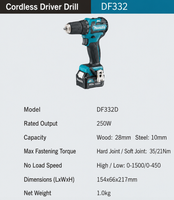 Perceuse-visseuse sans fil Makita DF332DZ DF032D 12V Max, outil électrique compact sans balais