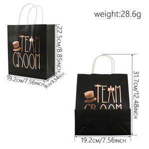 Wedding Theme <strong>Party</strong> <strong>Favour</strong> Treats Gift Paper <strong>Bags</strong> With Handle Goodie Gift Kraft Brown Rustic Paper <strong>Bag</strong> for Team Bride and Groom - Product Image 2