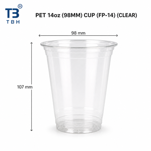 แก้ว PET 14 ออนซ์ 98 มม. รุ่น FP-14 แก้วพลาสติก PET ใส สำหรับเครื่องดื่มเย็น น้ำผลไม้ กาแฟเย็น สมูทตี้ แบบนำกลับบ้าน ร้านอาหาร รับผลิตแบบ OEM ODM - Product Image 1