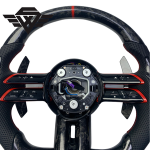 Volante Deportivo Personalizado de Lujo en Fibra de Carbono Real y Cuero, Compatible con W223 809Y W205 W464 Clase E, Alta Calidad - Product Image 4