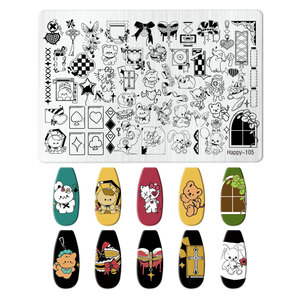 Thép không gỉ phim hoạt hình Ren Bướm hoa rắn <span class=keywords><strong>Panda</strong></span> móng tay nghệ thuật dập tấm <span class=keywords><strong>Stencil</strong></span> móng tay nghệ thuật khuôn <span class=keywords><strong>Stencil</strong></span> công cụ - Product Image 5