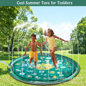 PVC Inflatable Water Spray Mat Round 170Cm Outdoor Lawn Sprinkler Play Mat For Kids Swimming Pool Floating Mat - Product Image 3