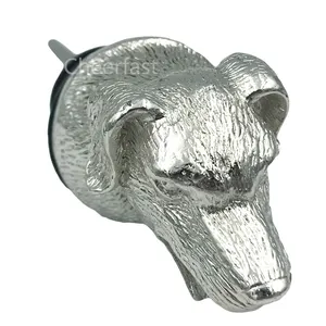 Güzel tasarım Metal köpek kafası hayvan paslanmaz çelik şarap şişesi Pourer ve su Pourer köpek ve su likör Pourer köpek