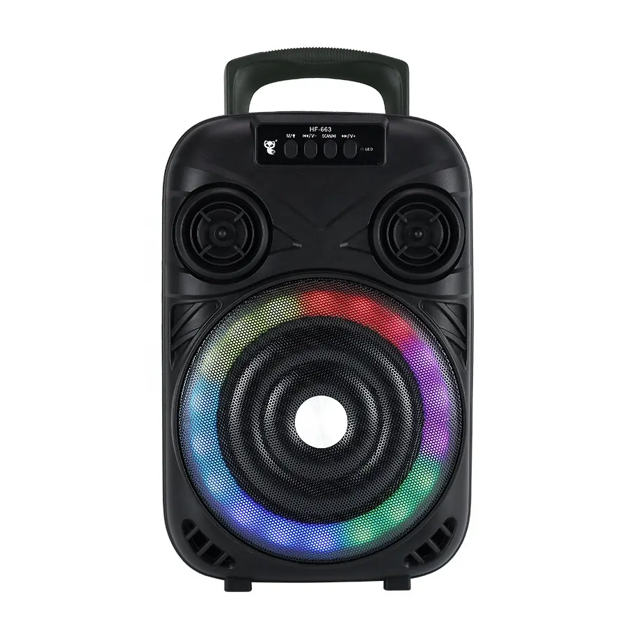 PAISIBLE HF-663 Wireless Speaker 6.5 Inch Surround Stereo Music Sound Box Portable Handheld Speakers with RGB LED Light