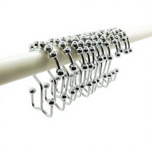 YIWANG Chrome Plated Double <b>Curtain</b> Rod <b>Hooks</b> <b>Curtain</b> Hanging Ring - Product Image 1
