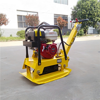 Compacteur à plaques vibrant jaune 5,5 CV 50x35 cm avec moteur à économie d'énergie pour le compactage et le terrassement en construction
