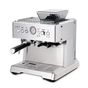 Thema新的15巴意大利ULKA泵3合1豆到咖啡自动浓缩咖啡机咖啡机，带研磨机牛奶起泡器