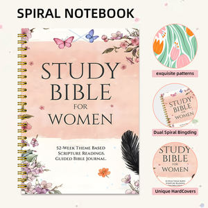 Organizador/Planificador Bíblico para Mujer, Diseño Floral de Mariposas, Encuadernación en Espiral, Cubierta de Papel Artístico, Cuaderno Bíblico para Devoción Diaria - Product Image 4