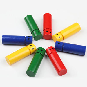 Poupée en bois colorée de 70mm, figurine à tête plate pour enfants, jouet éducatif en psychologie, unisexe, âge 2 à 4 ans - Product Image 2