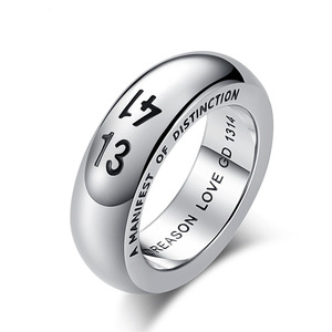 Trendy Number Titanium Steel <b>Ring</b> 1314 Gd Inspired Unisex Fashion Jewelry Gift - Product Image 5