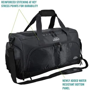 Özel Logo büyük kapasiteli su geçirmez spor çantaları çok fonksiyonlu silindirik spor çantası bağımsız ayakkabı kısa mesafeli seyahat çantası