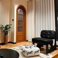 Fauteuil inclinable moderne en bois massif imperméable et durable, revêtement en cuir ciré à l'huile, design de créateur, dossier, appartement, salon, doux