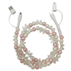 <span class=keywords><strong>Cable</strong></span> de Carga para Teléfono con Lazo Colorido Hecho a Mano con Cuentas para Niñas - Product Image 3