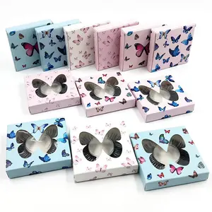 Lashes wholesale supplier butterfly eyelash packaging box cases black white liquid glue 3d natural long 100% Real Mink Lash