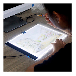 Tablette de traçage lumineuse LED <span class=keywords><strong>A4</strong></span> pour peinture diamant DIY, avec câble d'alimentation USB et luminosité réglable, pour artistes et dessin - Product Image 1