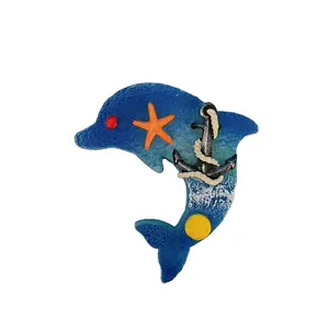 観光のお土産のための人工海洋イルカ3D冷蔵庫マグネット樹脂彫刻