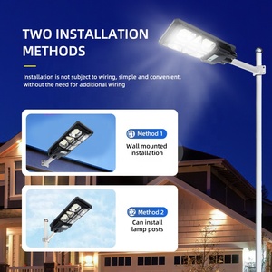 Réverbère solaire à détection de mouvement avec télécommande Réverbère solaire à led intégré tout-en-un pour jardin, patio et allées - Product Image 2