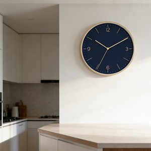 Reloj de Pared Decorativo Náutico Costero de 10 Pulgadas, Azul Marino, Metálico, Silencioso, Minimalista, de Cuarzo, para Interiores con Temática Oceánica - Product Image 2