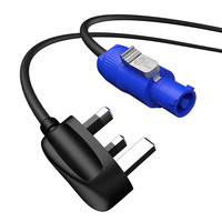 Cable de Alimentación Profesional SHEHDS para Iluminación de Escenario, 1m 2m 3m 5m 10m, Azul Amarillo, Cable IEC C13 PowerCon para LED Par y Cabezas Móviles
