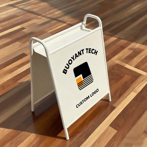 Double-Sided A-Frame Sidewalk Sign Stand Metal Pavement Advertising <b>Board</b> for Business Outdoor Display - Product Image 2