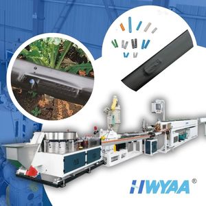 Chaîne d'extrusion entièrement automatique HWYAA pour tuyaux d'irrigation goutte à goutte à haute vitesse avec ruban plat incrusté et machine de poinçonnage et d'enroulement pour PE - Product Image 1
