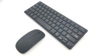 Keyboard dan Mouse Combo Nirkabel Mini Stok OEM Layout Kustom Bahasa Spanyol, Berwarna, Ergonomis, LED Backlit, Tanpa Suara, 2.4g