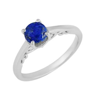 Anillo de Diseño Impresionante 925S con Piedra Preciosa de Lapislázuli, Chapado en Rodio, Anillo de Boda y Fiesta, Anillo Espiritual con Nombre - Product Image 2