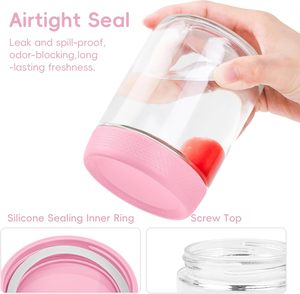 Overnight Oats <strong>Containers</strong> with Lids and Colorful Sleeves Airtight Glass Wide Mouth Leak-Proof Meal Prep Jar for Yogurt Oatmeal - Product Image 2