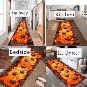 Alfombra de corredor de llama de ilusión óptica 3D, alfombra de cocina larga de <span class=keywords><strong>Lava</strong></span> abstracta, alfombra Retro de roca con grietas, Alfombra de entrada hecha a máquina para el hogar - Product Image 4