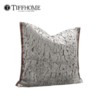 Coussin décoratif TiffHome de luxe à motif craquelé, coussins doux pour canapé, chambre à coucher, salon, housse de coussin carrée élégante et texturée